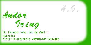 andor iring business card